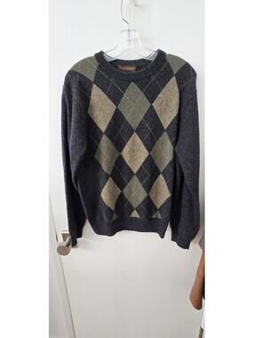 Paolo Mondo 100% Cashmere Argyle Sweater Medium